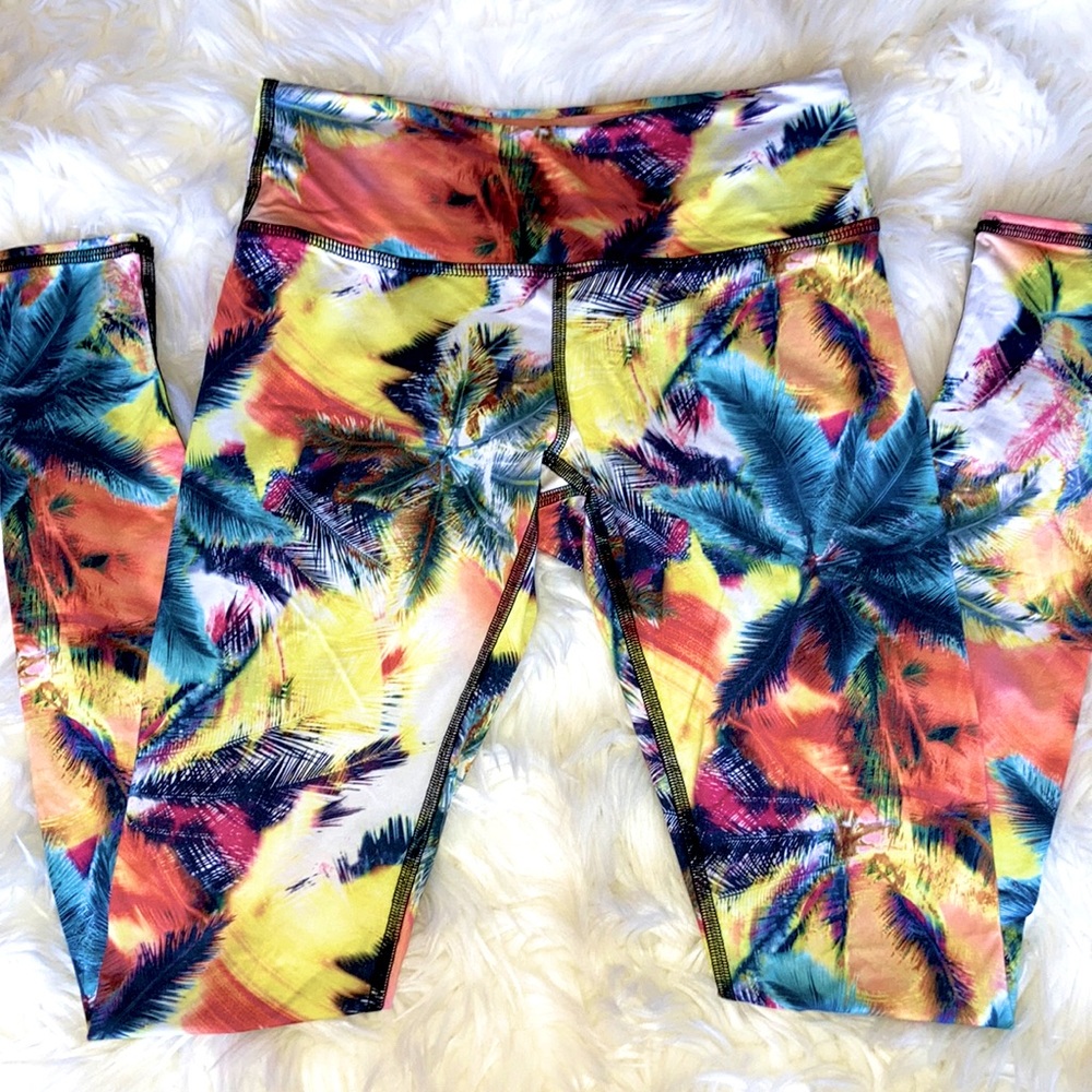 THIRD EYE THREADS Colorful Palm Tree Leggings S